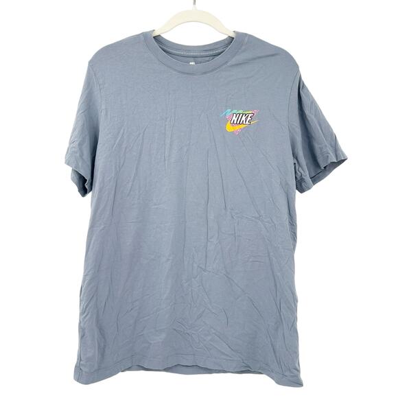 Nike Mens Summer Vacay Coastal Beach Surfing Dog Pug Graphic T-Shirt Size L Blue - Picture 2 of 7